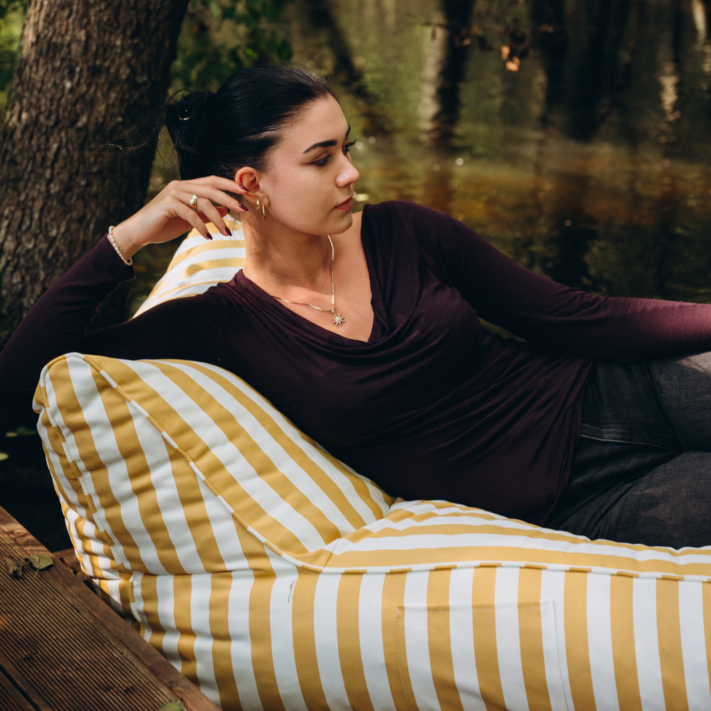 Pufa Outdoorowa w Paski 72x102x65cm