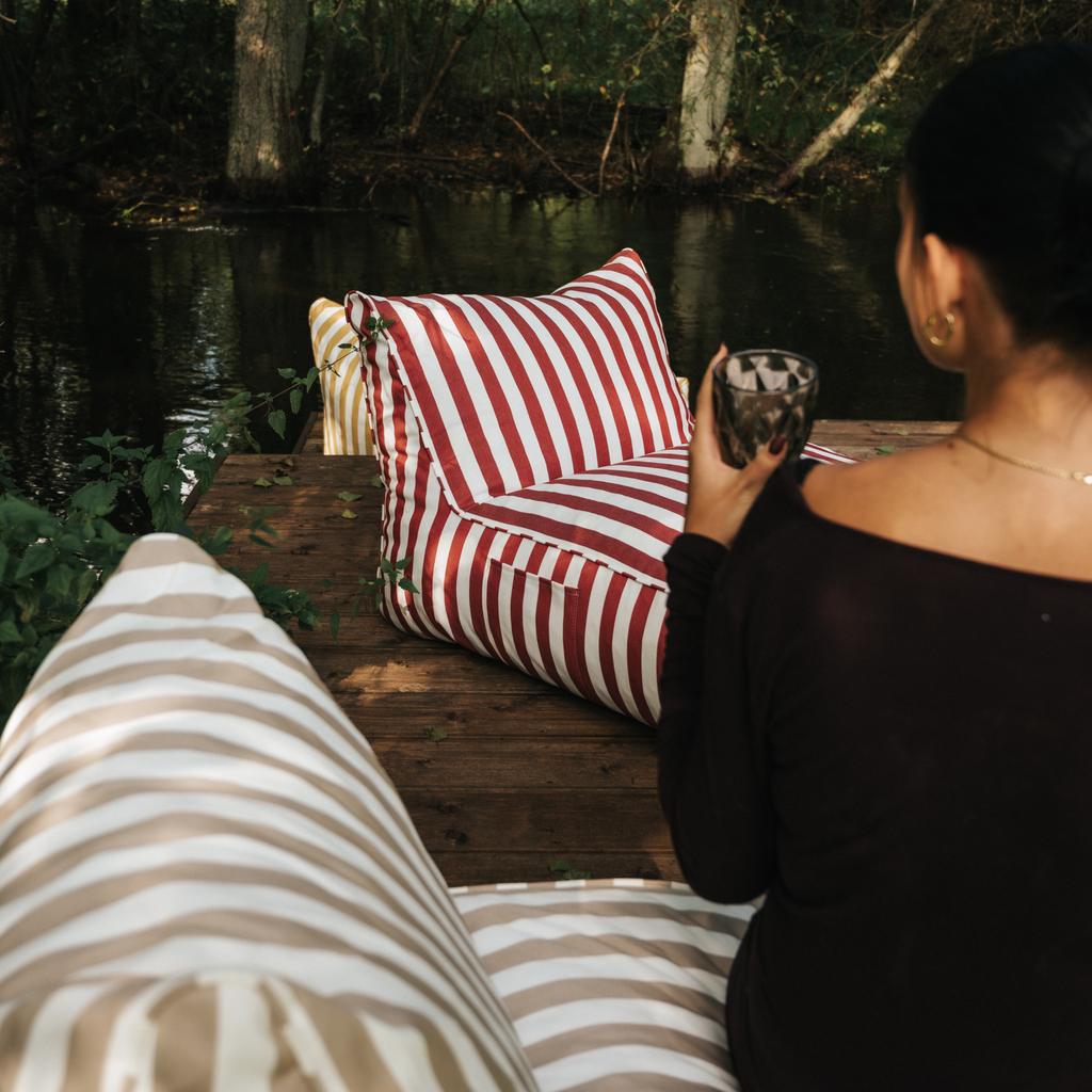 Pufa Outdoorowa w Paski 72x102x65cm