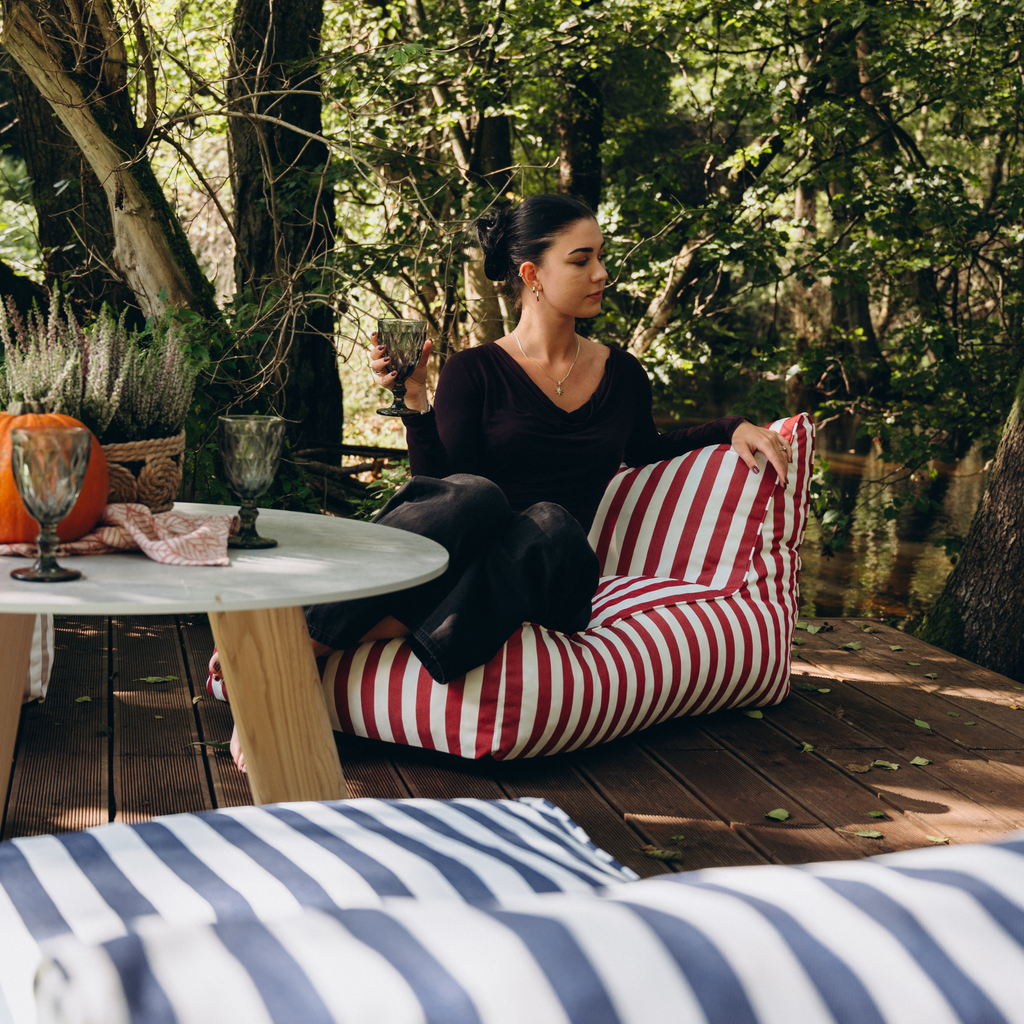 Pufa Outdoorowa w Paski 72x102x65cm