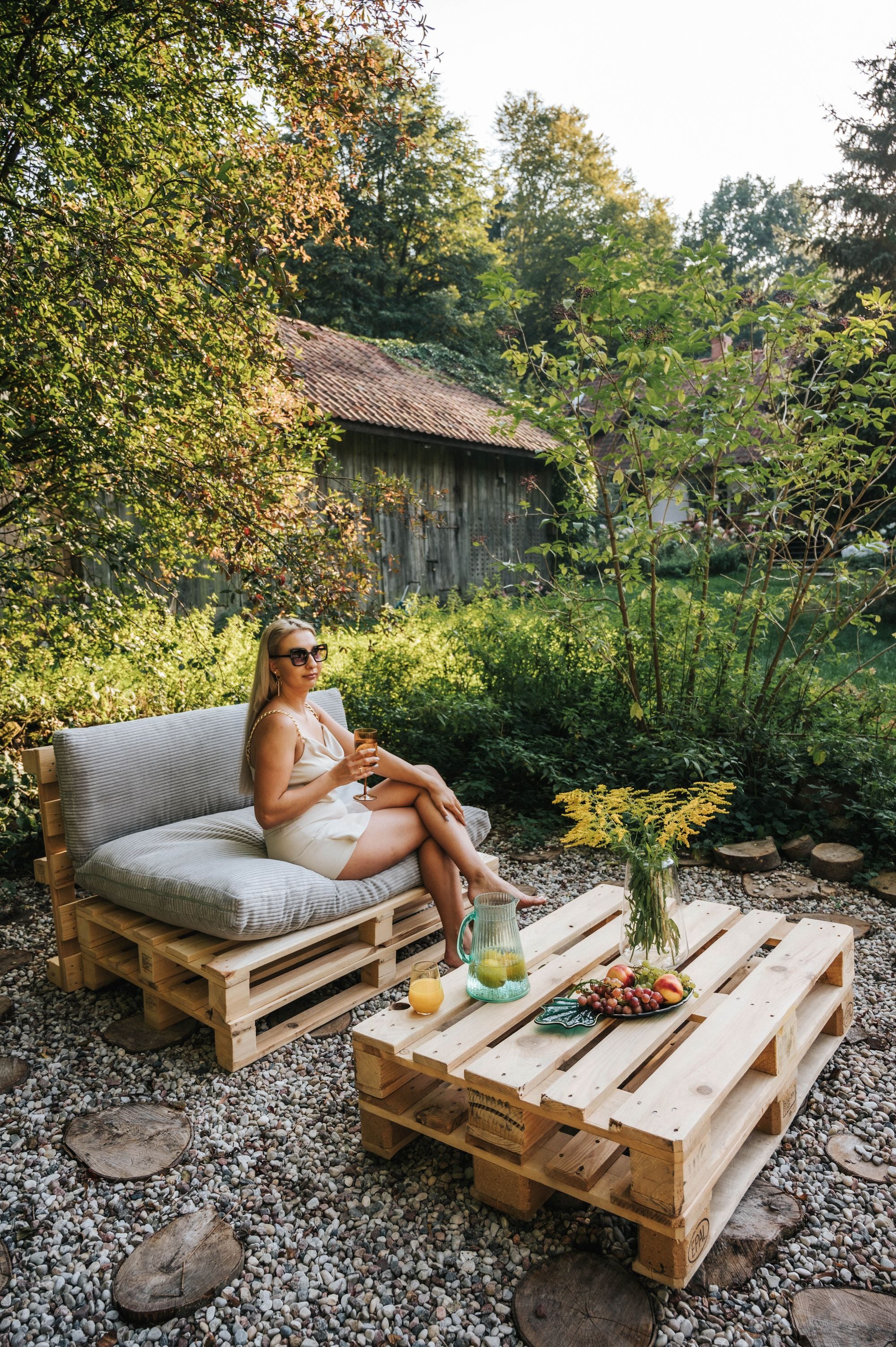 Poduszka na palety, sofy ogrodowe PWL 120x40  - jasnoszara WYPRZEDAŻ